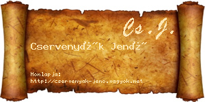 Cservenyák Jenő névjegykártya