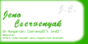 jeno cservenyak business card